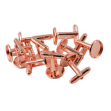 Max 10 Pieces DIY Cufflink Findings Cuff Link Blank Back Plate Pad Base rosegold