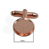 Max 10 Pieces DIY Cufflink Findings Cuff Link Blank Back Plate Pad Base rosegold