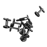 Max 10 Pieces DIY Cufflink Findings Cuff Link Blank Back Plate Pad Base black