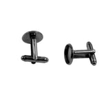 Max 10 Pieces DIY Cufflink Findings Cuff Link Blank Back Plate Pad Base black