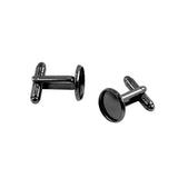 Max 10 Pieces DIY Cufflink Findings Cuff Link Blank Back Plate Pad Base black