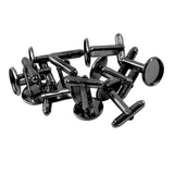 Max 10 Pieces DIY Cufflink Findings Cuff Link Blank Back Plate Pad Base black