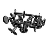 Max 10 Pieces DIY Cufflink Findings Cuff Link Blank Back Plate Pad Base black