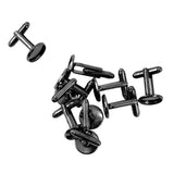 Max 10 Pieces DIY Cufflink Findings Cuff Link Blank Back Plate Pad Base black
