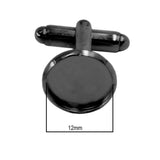 Max 10 Pieces DIY Cufflink Findings Cuff Link Blank Back Plate Pad Base black