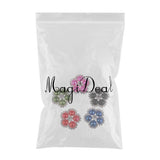 Maxbell 5 Pieces Colorful Flower Shape Pearl Crystal Shank Buttons for Sewing 25mm