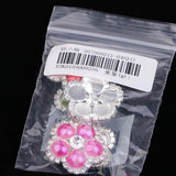 Maxbell 5 Pieces Colorful Flower Shape Pearl Crystal Shank Buttons for Sewing 25mm
