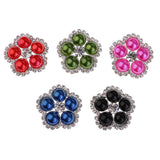 Maxbell 5 Pieces Colorful Flower Shape Pearl Crystal Shank Buttons for Sewing 25mm