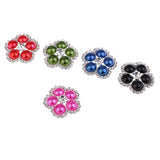 Maxbell 5 Pieces Colorful Flower Shape Pearl Crystal Shank Buttons for Sewing 25mm