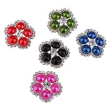 Maxbell 5 Pieces Colorful Flower Shape Pearl Crystal Shank Buttons for Sewing 25mm