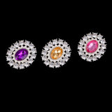 Maxbell 3 Colors Pearl Crystal Rhinestone Flatback Buttons Embellishment DIY Craft