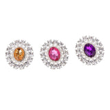 Maxbell 3 Colors Pearl Crystal Rhinestone Flatback Buttons Embellishment DIY Craft
