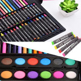 Maxbell 150 Pieces Art Set Childrens/Kids Colouring Drawing Painting Arts & Crafts Case Water Color Pen Colored Pencils Crayon Oil Pastel Paint Brush Drawing Tool Art School Stationery set - Aladdin Shoppers