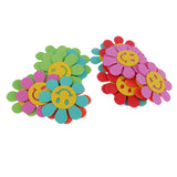 Maxbell 20 Pieces Bubble Smile Flower Wall Decoration Foam Flower Stickers 7 cm