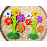 Maxbell 10 Pieces 3D Colorful Foam Sunflower Handcraft Educational Sticker Decals