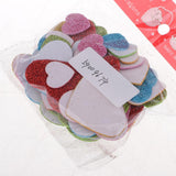 Maxbell 50 Pcs Heart Shape Self Adhesive  Foam Glitter Stickers for Kids Crafts