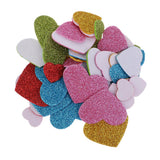 Maxbell 50 Pcs Heart Shape Self Adhesive  Foam Glitter Stickers for Kids Crafts