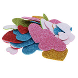 Maxbell 50 Pcs Heart Shape Self Adhesive  Foam Glitter Stickers for Kids Crafts