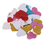 Maxbell 50 Pcs Heart Shape Self Adhesive  Foam Glitter Stickers for Kids Crafts