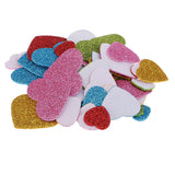Maxbell 50 Pcs Heart Shape Self Adhesive  Foam Glitter Stickers for Kids Crafts