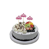 Max 6 Pieces Felt Crown Shape Cake Toppers Birthday Party Cake Picks Rose red