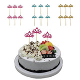 Max 6 Pieces Felt Crown Shape Cake Toppers Birthday Party Cake Picks Rose red
