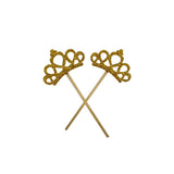 Max 6 Pieces Felt Crown Shape Cake Toppers Birthday Party Cake Picks Gold