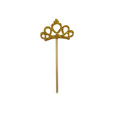 Max 6 Pieces Felt Crown Shape Cake Toppers Birthday Party Cake Picks Gold