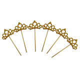 Max 6 Pieces Felt Crown Shape Cake Toppers Birthday Party Cake Picks Gold