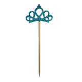 Max 6 Pieces Felt Crown Shape Cake Toppers Birthday Party Cake Picks Blue