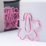 Maxbell 10 Pieces Pink Sakura Shape Paper Clips Metal Bookmarks Office Stationery