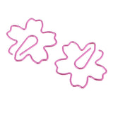 Maxbell 10 Pieces Pink Sakura Shape Paper Clips Metal Bookmarks Office Stationery