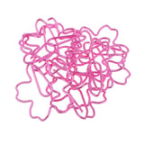 Maxbell 10 Pieces Pink Sakura Shape Paper Clips Metal Bookmarks Office Stationery