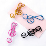 Maxbell 20 Pieces Mixed Music Symbols Paper Clips Metal Bookmarks Office Stationery