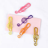 Maxbell 20 Pieces Mixed Music Symbols Paper Clips Metal Bookmarks Office Stationery