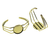 Maxbell 2 Pieces 25mm Bangle Base Bracelet Blanks Findings Tray Setting retro bronze