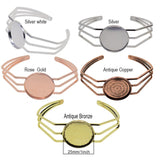 Maxbell 2 Pieces 25mm Bangle Base Bracelet Blanks Findings Tray Setting retro bronze
