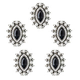 Maxbell 5 Pieces Vintage Alloy Rhinestone Crystal Flower Buttons Embellishments #2