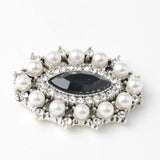 Maxbell 5 Pieces Vintage Alloy Rhinestone Crystal Flower Buttons Embellishments #2