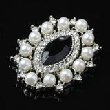 Maxbell 5 Pieces Vintage Alloy Rhinestone Crystal Flower Buttons Embellishments #2