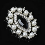 Maxbell 5 Pieces Vintage Alloy Rhinestone Crystal Flower Buttons Embellishments #2