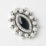 Maxbell 5 Pieces Vintage Alloy Rhinestone Crystal Flower Buttons Embellishments #2