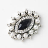 Maxbell 5 Pieces Vintage Alloy Rhinestone Crystal Flower Buttons Embellishments #2