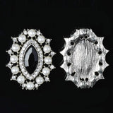 Maxbell 5 Pieces Vintage Alloy Rhinestone Crystal Flower Buttons Embellishments #2