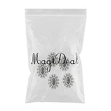 Maxbell 5 Pieces Vintage Alloy Rhinestone Crystal Flower Buttons Embellishments #2