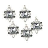 Maxbell 5 Pieces Vintage Alloy Rhinestone Crystal Flower Buttons Embellishments #4
