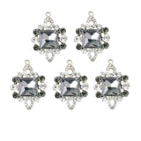 Maxbell 5 Pieces Vintage Alloy Rhinestone Crystal Flower Buttons Embellishments #4