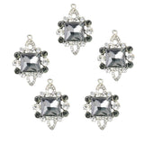 Maxbell 5 Pieces Vintage Alloy Rhinestone Crystal Flower Buttons Embellishments #4