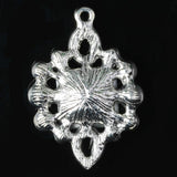 Maxbell 5 Pieces Vintage Alloy Rhinestone Crystal Flower Buttons Embellishments #4