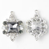 Maxbell 5 Pieces Vintage Alloy Rhinestone Crystal Flower Buttons Embellishments #4